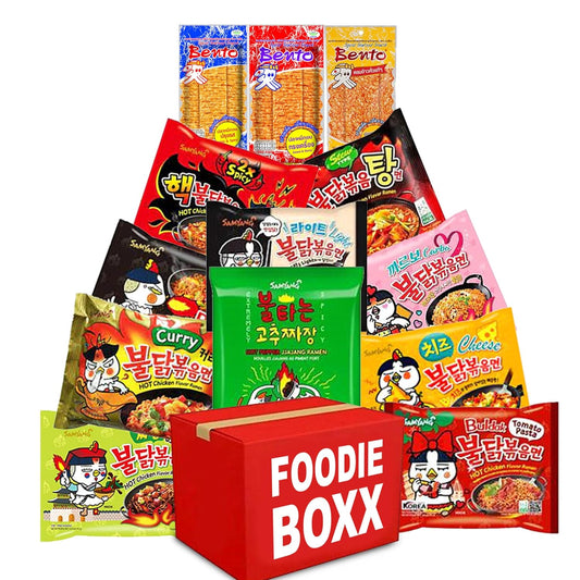 SAMYANG Korean 10 Pack Variety Noodles with Bento Snack! Includes Fortune Cookie & Pair of Chopsticks!